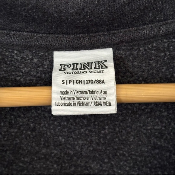 Victoria’s Secret Pink Sweater Size S Quarter Zip Colorblock Pullover Logo - Picture 4 of 7